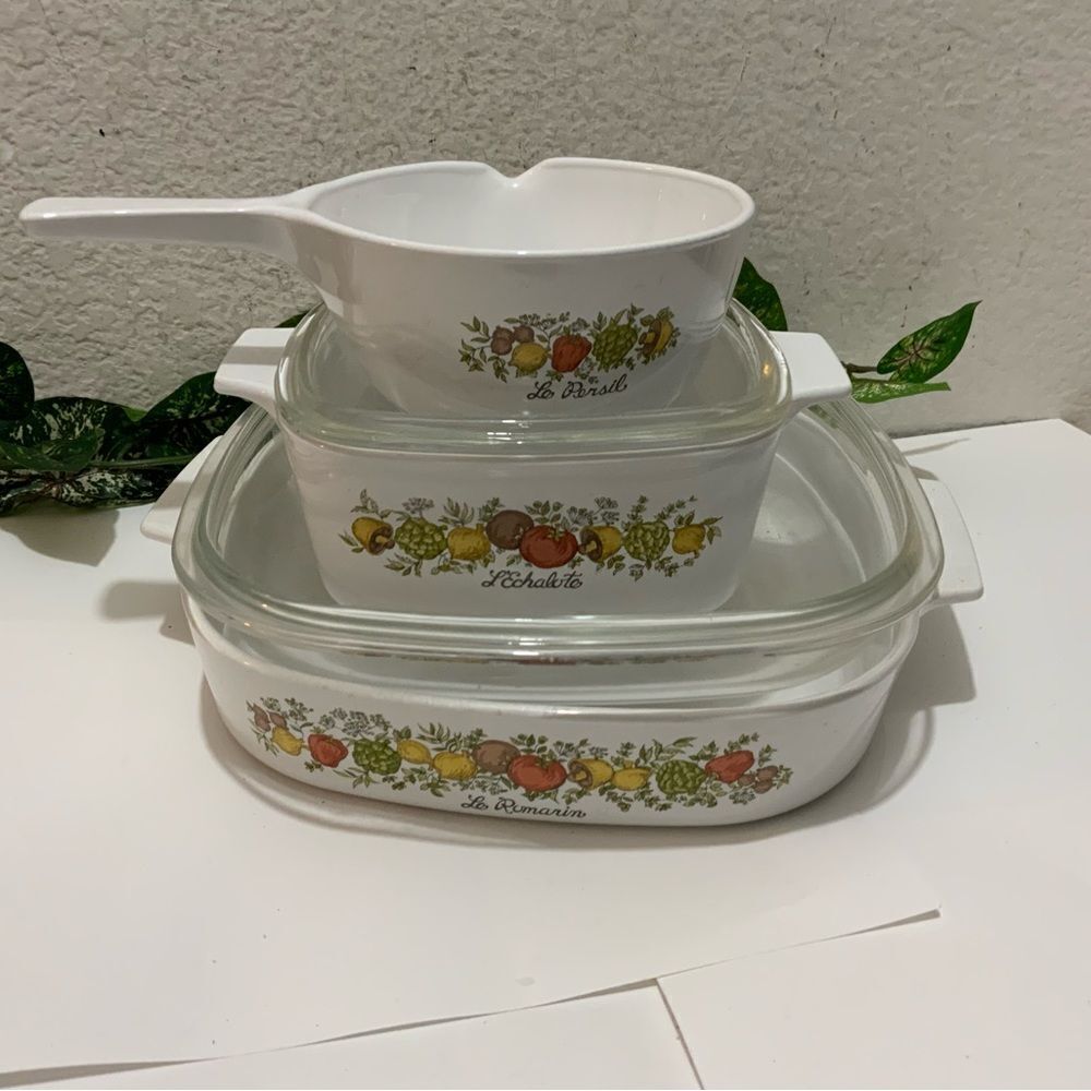 Set 3 RARE Corning Ware Le Romarin Casserole Dish A-10-B l’echalotte le persil